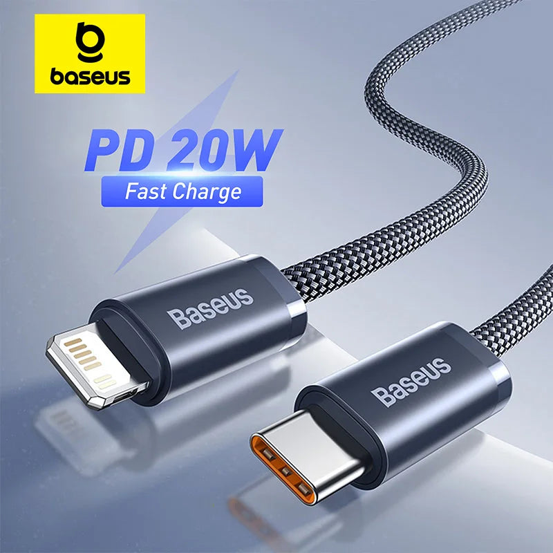 Baseus USB C Cable For IPhone 14 13 12 11 pro Max Xs Plus 20W Fast Charging Cable Type C Date Wire For ipad Macbook